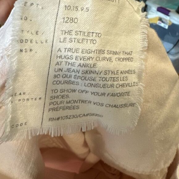 Revolve Current/Elliott The Stiletto Tattered Dusty Pink Destroy Jeans - Picture 11 of 11